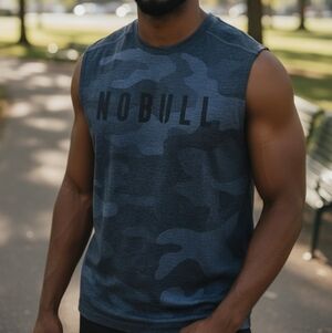 NOBULL Sleeveless Charcoal Camo Athletic Tank Mens NEW